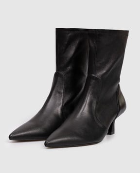 Stuart Weitzman Черные кожаные ботильоны VINNIE SM579