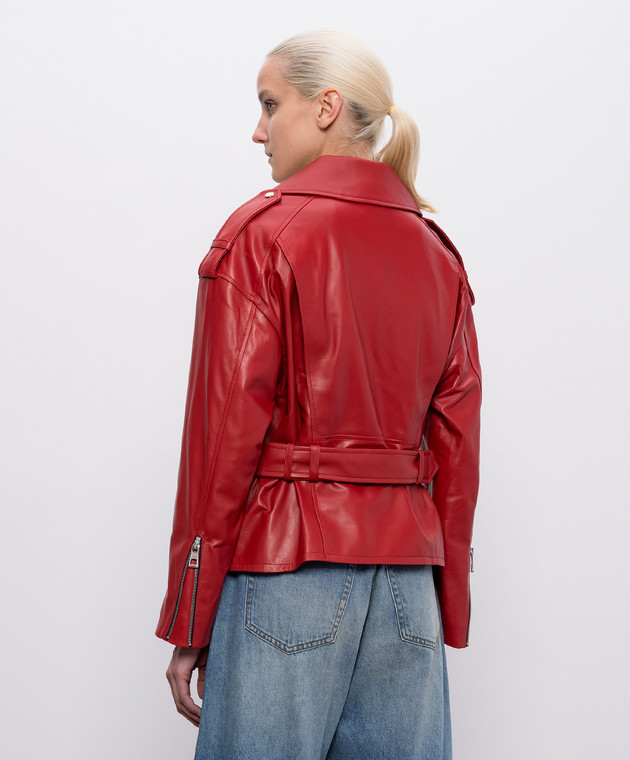 Babe Pay Pls Червона шкіряна косуха з поясом 2208ЗМNATUREL зображення 4