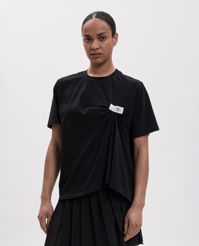 Maison Margiela MM6 Чорна футболка з нашивкою логотипа S52NF0018M20048