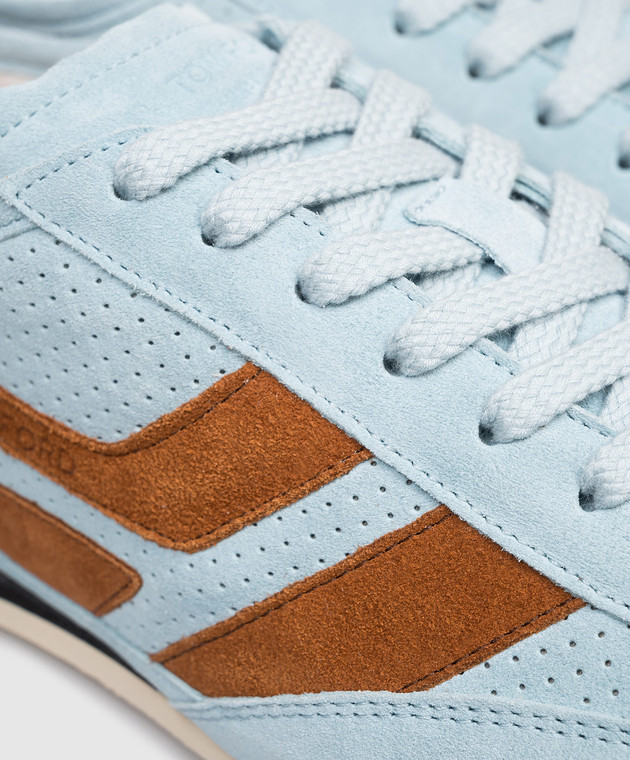 Tom Ford Голубые замшевые кроссовки Brook J1595ICL128N изображение 5