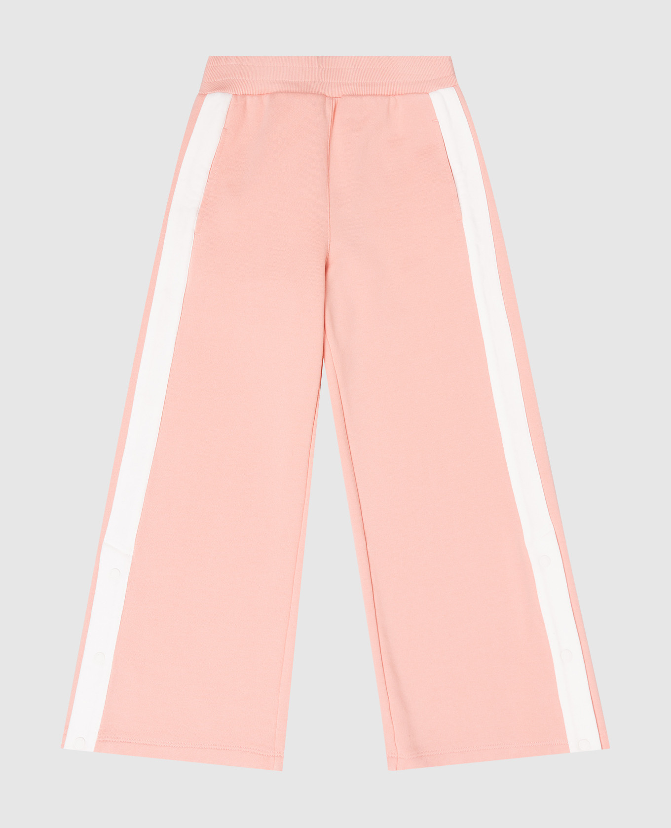 

Детские розовые брюки с фактурным логотипом, Розовый, Повседневные брюки casual