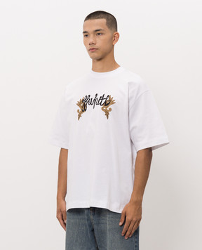 Off-White Біла футболка Stroke з вишивкою логотипа 44MAA120F26J00L