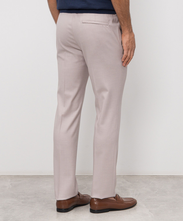 Bertolo Cashmere Серые брюки из шерсти, шелка и льна 3532936 изображение 4
