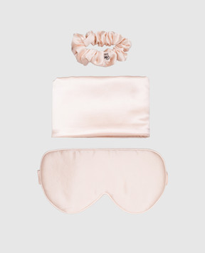 Dore & Rose Розовый набор для сна из маски, наволочки и резинки из шелка PREMIUMSILKSLEEPBUNDLE