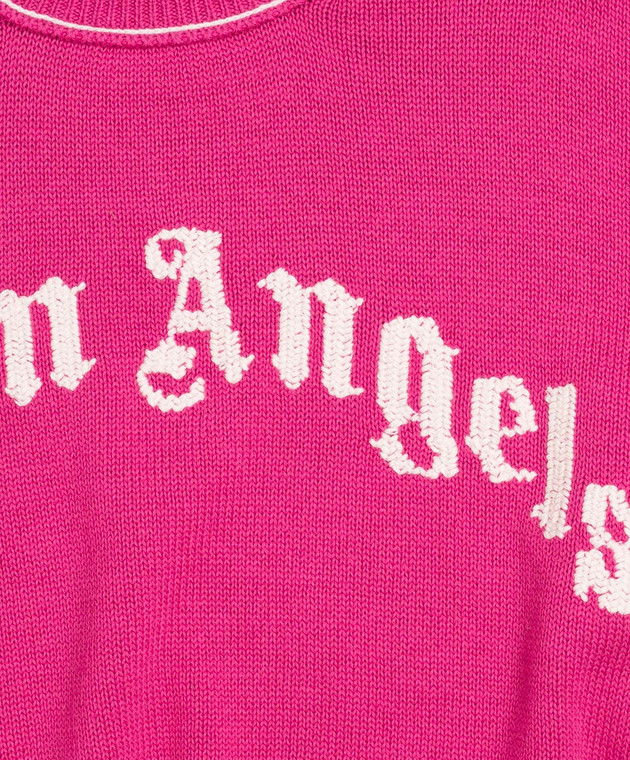 Palm Angels Дитячий рожевий светр з вишивкою логотипа F6PAJGJP155 зображення 3