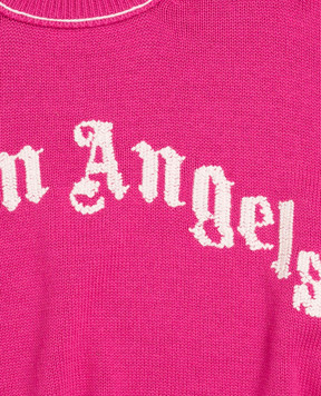 Palm Angels Дитячий рожевий светр з вишивкою логотипа F6PAJGJP155