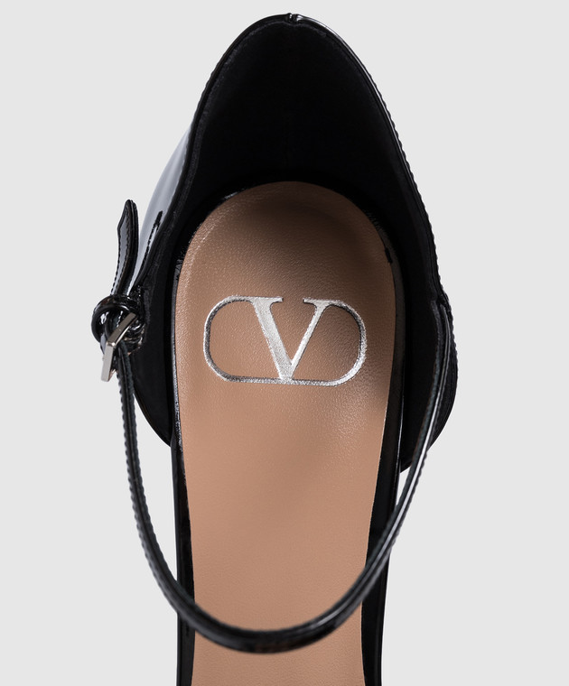 Valentino Чорні шкіряні лаковані туфлі D'Orsay з емблемою 9W2S0NN6DUW зображення 7