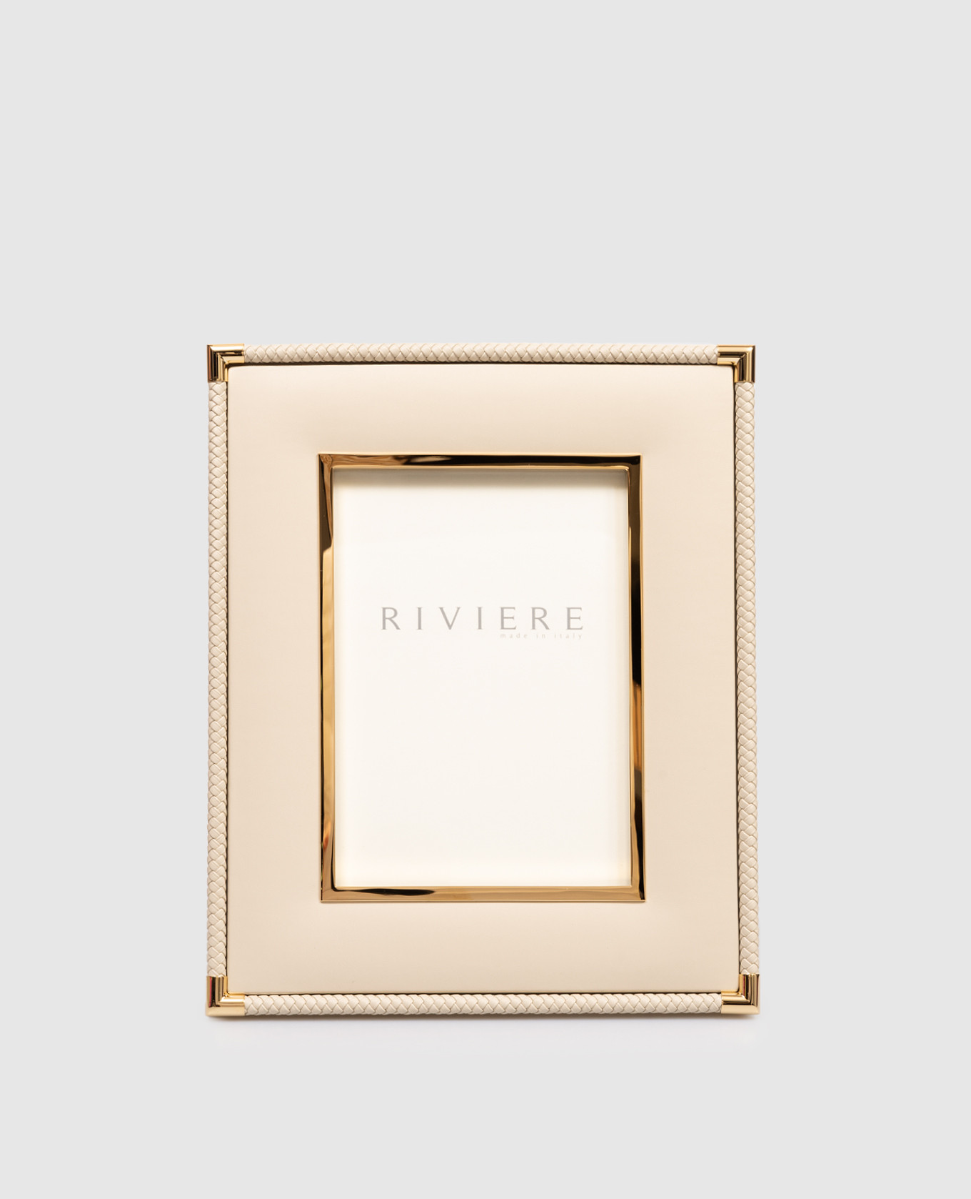 

Бежевая кожаная фоторамка Thea, Бежевый, Декор