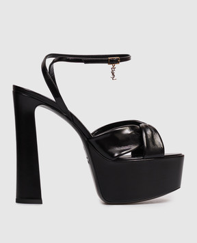 Saint Laurent Чорні шкіряні босоніжки FRANCIANE 869730AAEHF