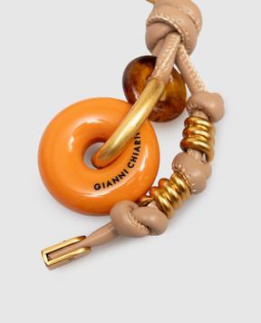 Gianni Chiarini Бежевий брелок на сумку Donut з логотипом PCRESINDONUT08