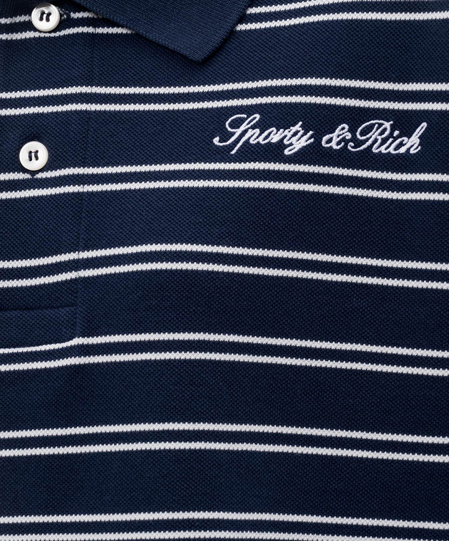 Sporty & Rich Синє поло в смужку TO085710326BL107 зображення 5