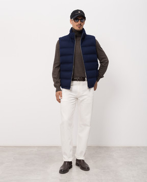 Brunello Cucinelli Синий пуховый жилет из шерсти MQ4631608