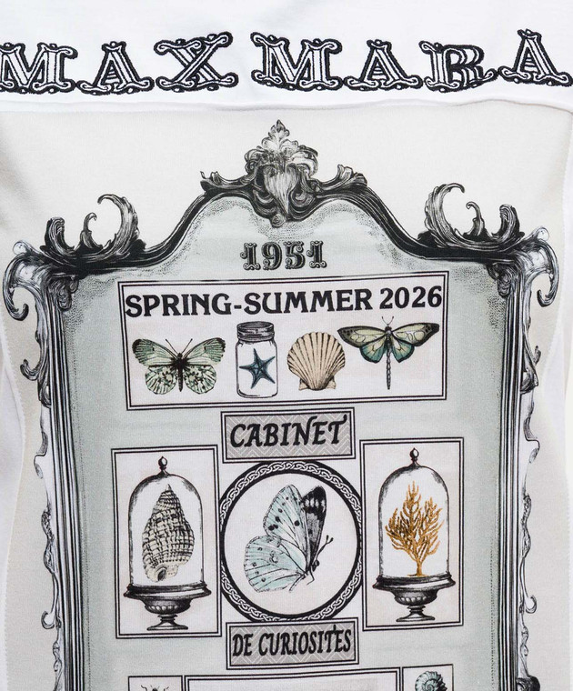 Max Mara Белая футболка SPADINO с принтом MXMSPADINO изображение 5