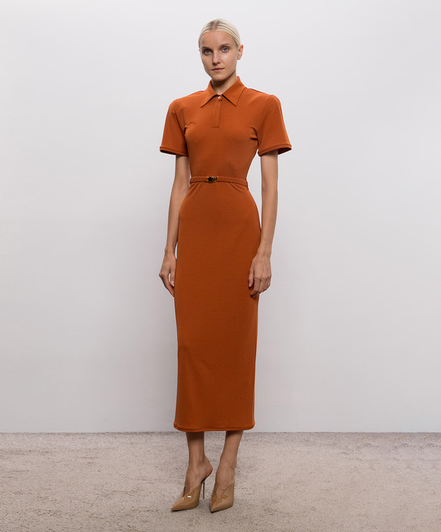 Rowen Rose Коричневое платье миди RRJ101L изображение 3