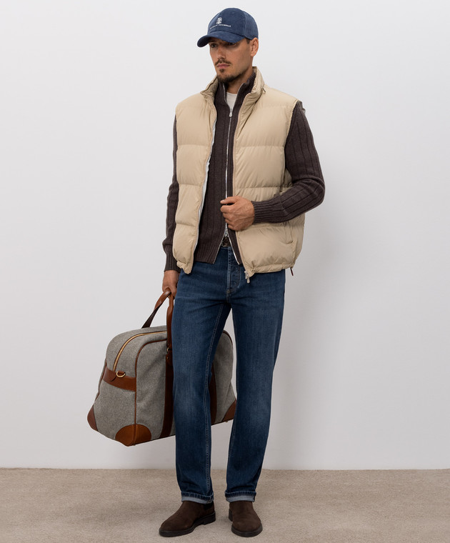 Brunello Cucinelli Бежевая футболка прямого кроя с эмблемой M0B138440 изображение 2