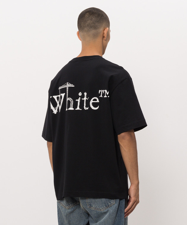 Off-White Черная футболка Shared с принтом 44MAA120F26J00N изображение 4
