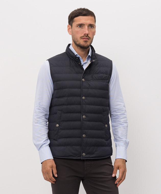 Brunello Cucinelli Синій пуховий жилет MV4081711 зображення 3