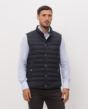 Brunello Cucinelli Синий пуховый жилет MV4081711