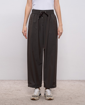 Peserico Коричневые спортивные брюки с цепочкой A0409802561