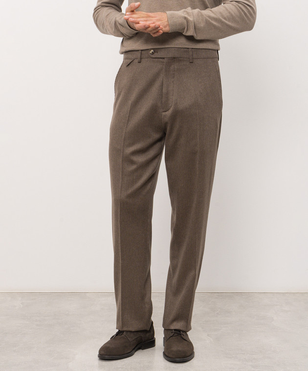 Brett Johnson Коричневые брюки из кашемира FW26P39ZE992CHE изображение 3
