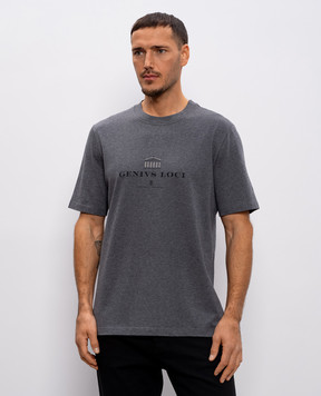 Brunello Cucinelli Сіра меланжева футболка Genius Loci M0B138520