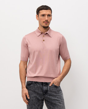 Dolce&Gabbana Розовое поло из шелка с вышивкой логотипа DG GXZ02ZJBSO5