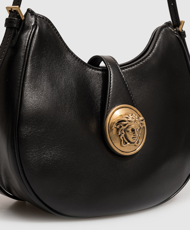 Versace Черная кожаная сумка Emblème 10261991A17449 изображение 4