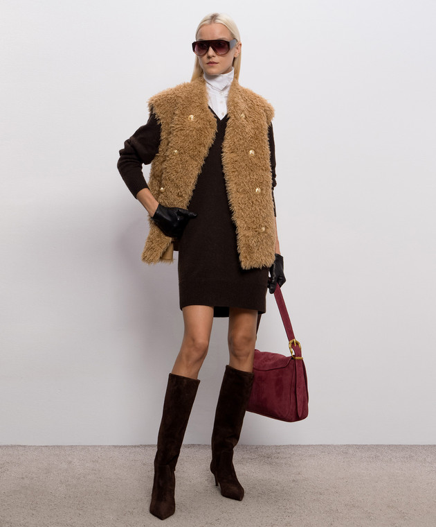 Twinset Коричнева сукня з вовною та кашеміром 262TP3551 зображення 2