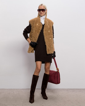 Twinset Коричнева сукня з вовною та кашеміром 262TP3551