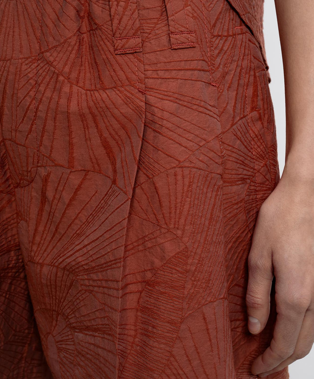 Brunello Cucinelli Коричневые шорты в тканом узоре MQ988P9149 изображение 5