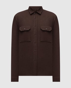 Cashmere&Whiskey Коричнева сорочка в тканий візерунок 43752091148