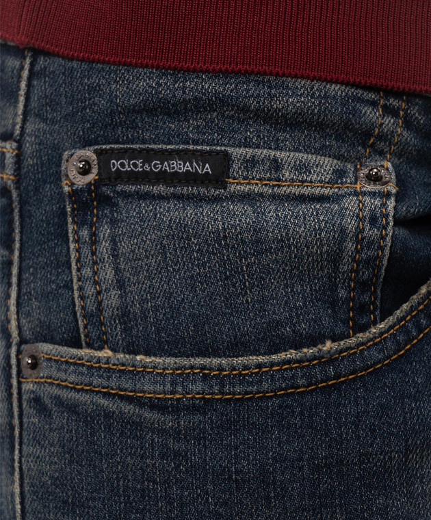 Dolce&Gabbana Синие джинсы с эфеком потертости GY07CDG8OW9 изображение 5