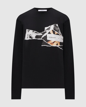 Givenchy Черный лонгслив с принтом BM71MH3YUC