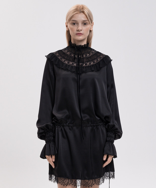 Ann Demeulemeester Чорна сукня Armida із шовку B0014415FA134 зображення 3