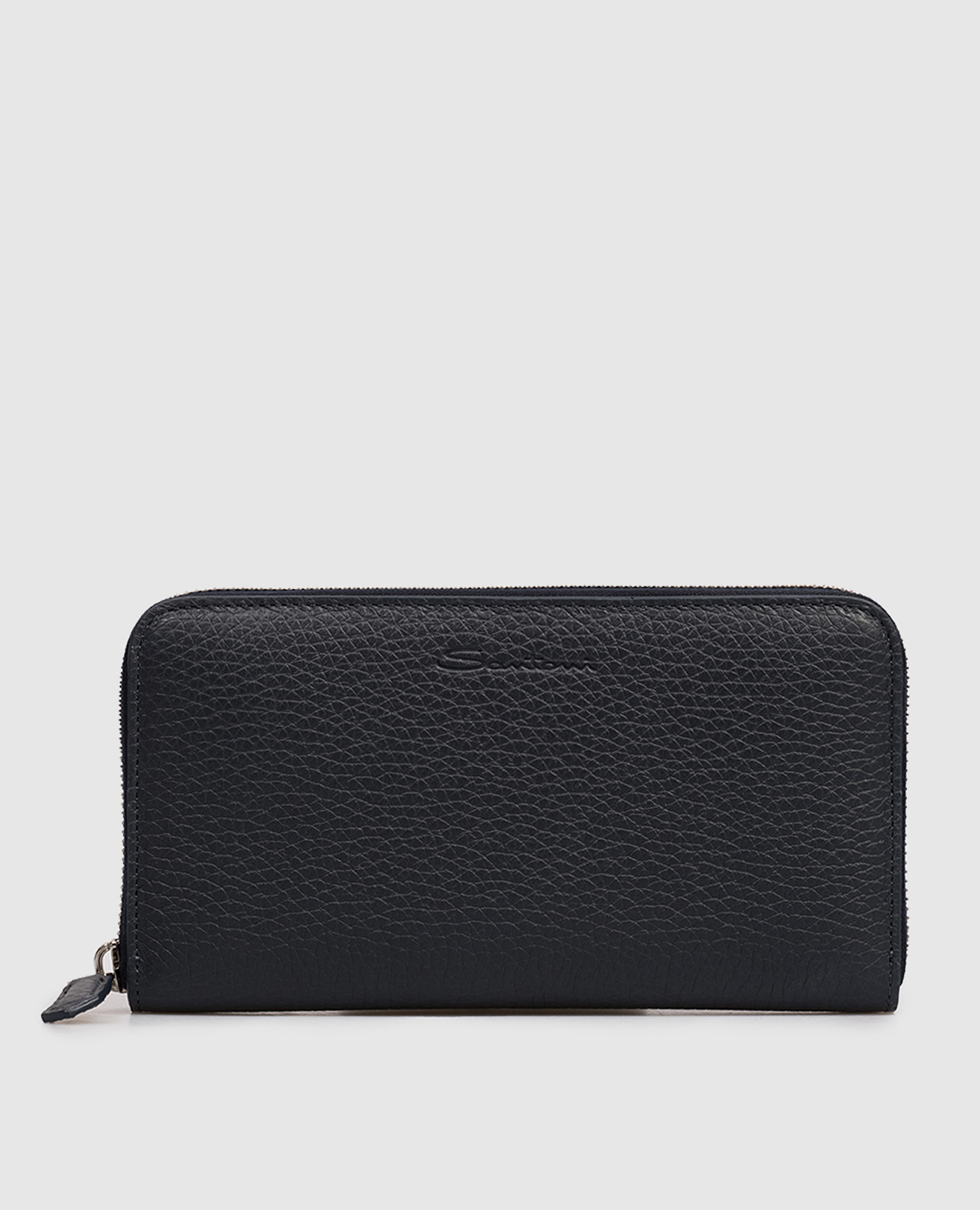 Синий кошелек с тиснением логотипа