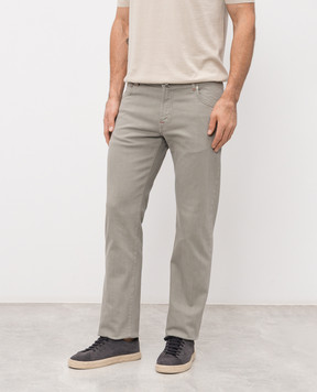 Kiton Сірі джинси з патчем логотипа UPNJSK0602H