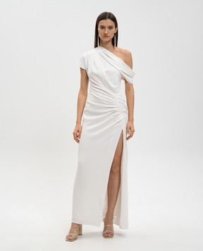 Simkhai Белое платье Kally на одно плечо с разрезом 5251171Q
