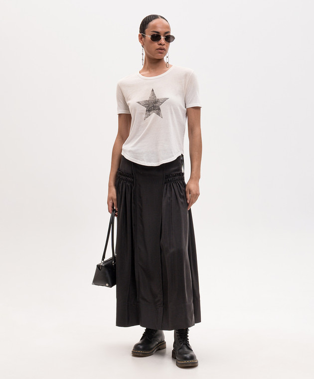 Ann Demeulemeester Футболка цвета айвори с принтом B0013924FA740 изображение 2