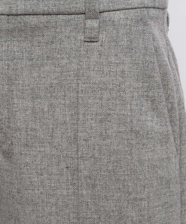 Brunello Cucinelli Серые брюки из шерсти и кашемира с цепочкой мониль MB162P8492 изображение 4