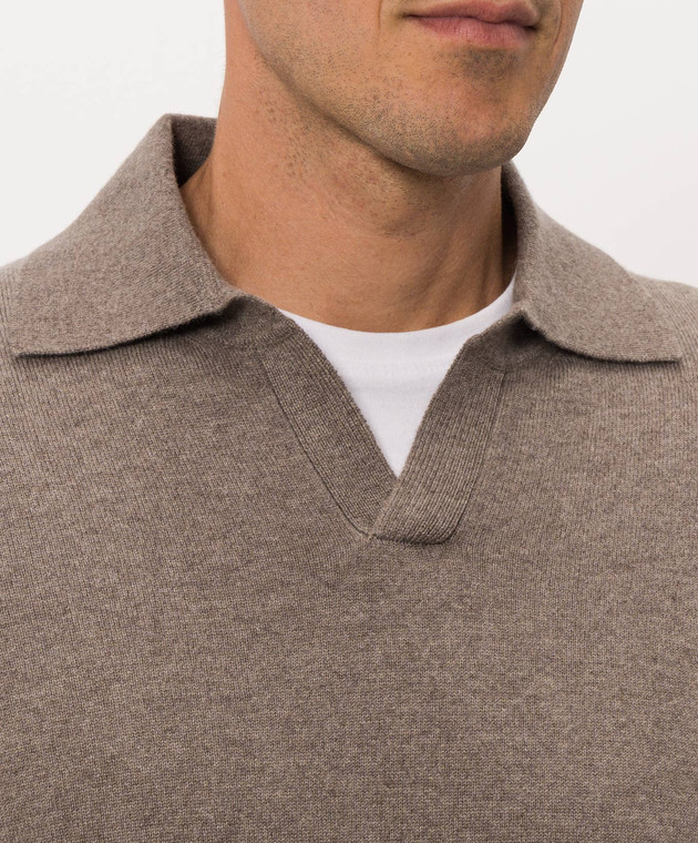 Brunello Cucinelli Коричневое поло из кашемира M22203805 изображение 5