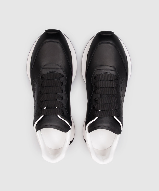Alexander McQueen Чорні шкіряні кросівки Sprint Runner 841162WIAHE зображення 4
