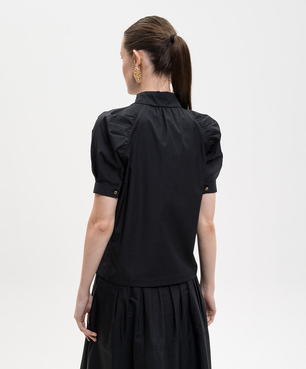 Max Mara Чорна блуза з короткими рукавами MSTAMORE зображення 4