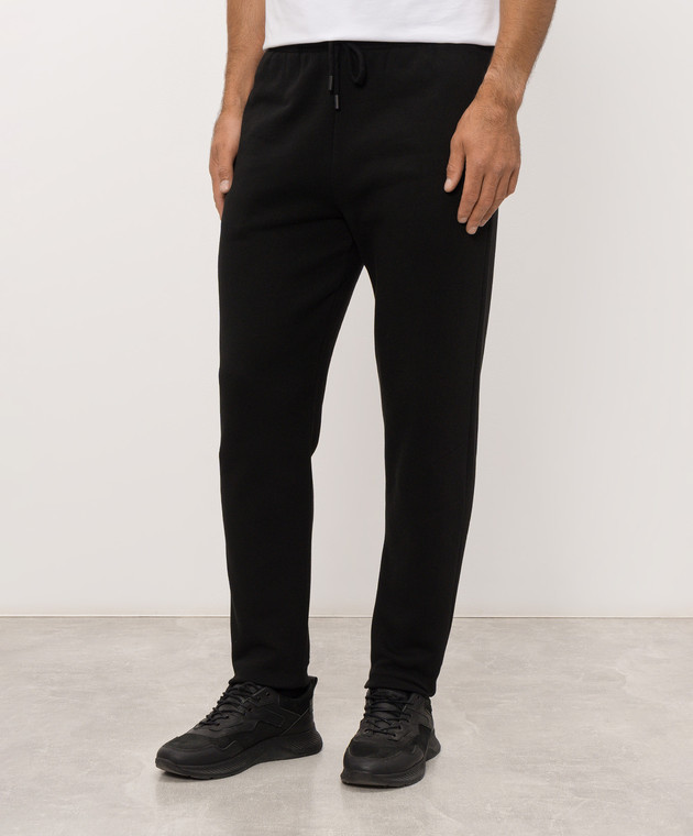 Trussardi Чорні утеплені спортивні штани з вишивкою емблеми P8148000087NMP318F09 зображення 2