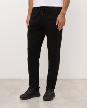 Trussardi Утепленные черные спортивные штаны с вышивкой эмблемы P8148000087NMP318F09