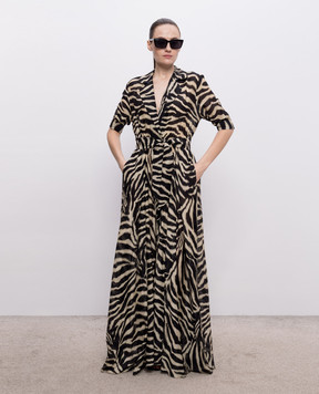 Ermanno Scervino Life Платье-рубашка с шелком в анималистичный принт D484Q705YAJI