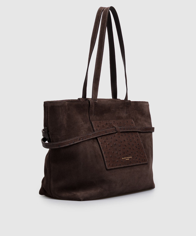 Gianni Chiarini Замшевая коричневая сумка-тоут Belty BS12696CMSTEMU изображение 3