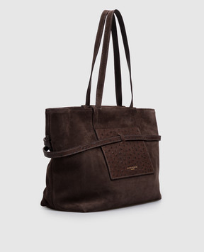 Gianni Chiarini Замшевая коричневая сумка-тоут Belty BS12696CMSTEMU