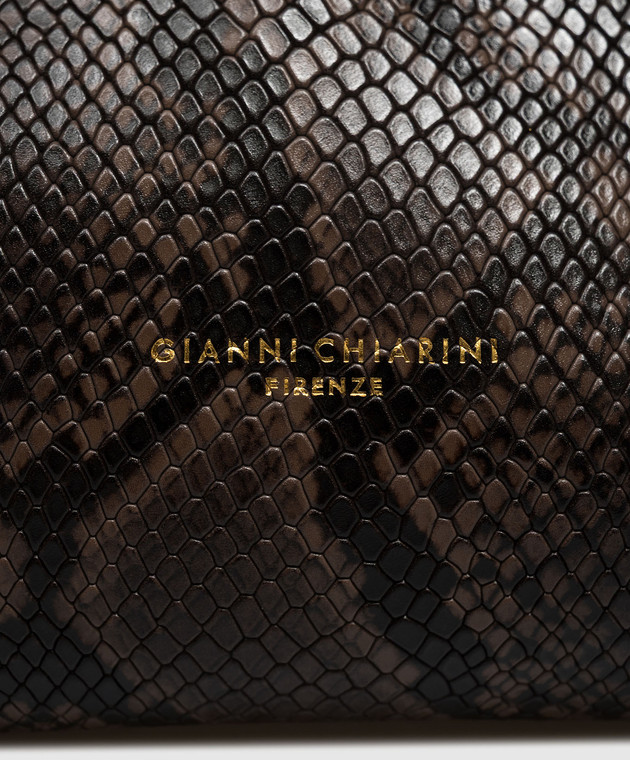 Gianni Chiarini Коричнева шкіряна сумка з тисненням під шкіру рептилії BS11895PTYCM зображення 4