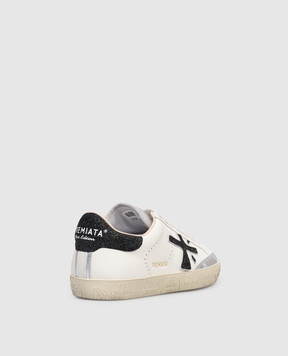 Premiata Кожаные кроссовки Stevend цвета айвори с логотипом STEVEND6936