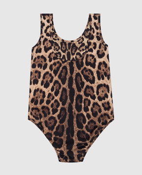 Dolce&Gabbana Коричневий купальник в леопардовий принт L5J812ONO1126